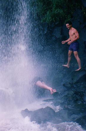 35 Matijas and Mike (under falls) - Iguaçu Falls